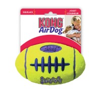 Kong Air Dog Football zabawka dla psa rozmiar S. Kształt piłki przypomina piłkę do rugby. Wykonana z filcu. W jaskrawym kolorze.