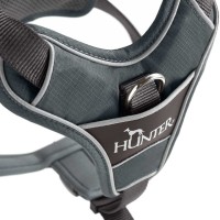 Hunter Szelki dla psa Divo szaro/szare. 5-punktowa regulacja. Wygodna wyściółka z miękkiego, oddychającego materiału siateczkowego i neoprenu. Odblaskowe elementy 3M™ Scotchlite™ poprawiają widoczność_4
