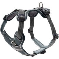 Hunter Szelki dla psa Divo szaro/szare. 5-punktowa regulacja. Wygodna wyściółka z miękkiego, oddychającego materiału siateczkowego i neoprenu. Odblaskowe elementy 3M™ Scotchlite™ poprawiają widoczność.