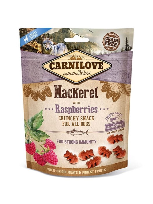 Carnilove Smaczki dla psa makrela z malinami 200 g