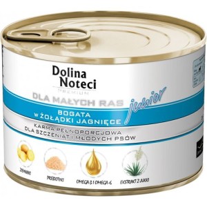 Dolina Noteci Mokra karma dla psów młodych, ras małych z żołądkami jagnięcymi 185 g