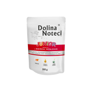 Dolina Noteci Junior Mokra karma dla psów młodych serca wołowe 300 g 