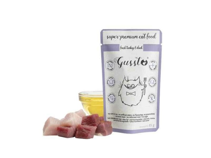 Gussto Mokra karma dla kota indyk z kaczką  85 g