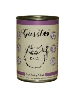 Gussto Mokra karma dla kota indyk z kaczką 400 g  