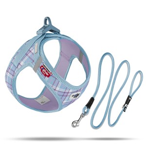 Curli Szelki i smycz dla psa Clasp Air Mesh Aqua Caro