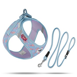 Curli Szelki i smycz dla psa Clasp Air Mesh Aqua Fish
