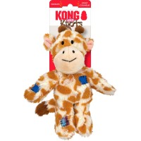 KONG® Zabawka dla psa Wild Knots Giraffe. Zabawka żyrafa wykonana została z miękkiego pluszu. W środku posiada linę oraz piszczałkę i szeleszczącą folię.