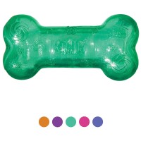 KONG® Zabawka dla psa Squeezz® Crackle Bone. Zegnij lub przekręć, aby uzyskać trzaskający dźwięk. Idealna do zabaw w domu i na świeżym powietrzu. Zabawka nie jest polecana dla silnych psów