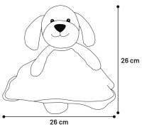 Flamingo Zabawka pluszowa dla szczeniaka Piesek brązowy. Wykończona sztruksem. Z piszczałką dla dodatkowej zabawy. Tułów jest jednocześnie miękkim kocykiem._3