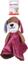 Flamingo Zabawka pluszowa dla szczeniaka Piesek brązowy. Wykończona sztruksem. Z piszczałką dla dodatkowej zabawy. Tułów jest jednocześnie miękkim kocykiem._2