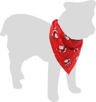 Flamingo Świąteczna bandana dla psa/kota. Czerwona z grafikami świętego mikołaja. Oryginalny świąteczny gadżet ozdobny. _2