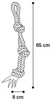 Flamingo Zabawka dla psa szarpak potrójny knot. Wykonana została z miękkiej bawełny, z 3 węzłami._3