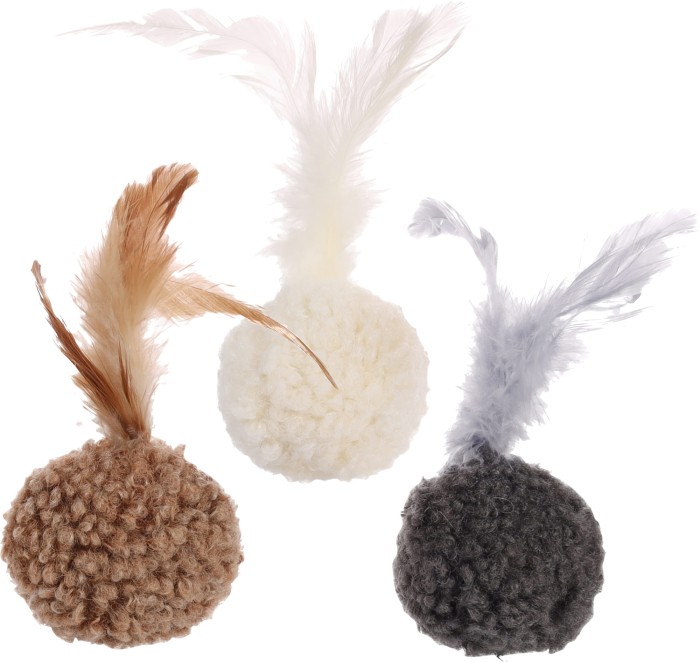 Flamingo Zabawka dla kota  Suava piłka. Z szeleszczącym dźwiękiem, kocimiętką i piórkami dla dodatkowej zabawy. Kolor zabawki wysyłany losowo.