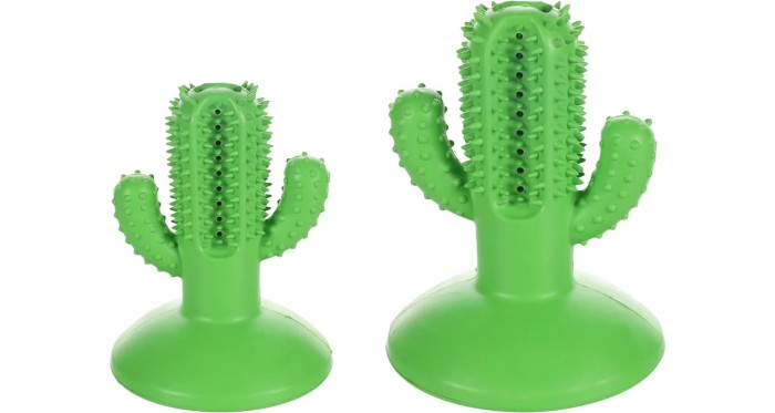 Flamingo  Zabawka dla psa kaktus. Z antypoślizgowymi przyssawkami do mocowania do podłogi. Gumowa. Bezpieczna dla psich zębów.