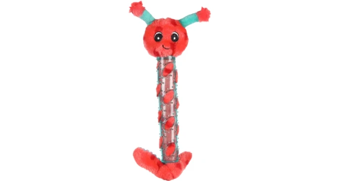 Flamingo Zabawka dla psa Caterpillar. Zabawka dla psa w kształcie kolorowej gąsienicy. Materiał: plusz, z elementami z gumy termoplastycznej. Z piszczałką dla dodatkowej zabawy