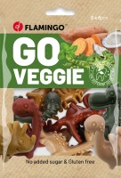 Flamingo Smaczki dla psa dinozaury Go Veggie. Gryzaki dla psów w kształcie dinozaurów. Bezglutenowe. Bez dodatku cukru