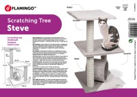 Flamingo Drapak dla kota Steve będzie idealny dla kociąt oraz małych i średnich kotów. Jego całkowita wysokość to 76 cm.  Solidny produkt pokryty jest liną jutową w dwóch kolorach. Pudełko