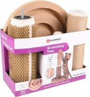 Flamingo Drapak dla kota Ayla. Materiał: płyta MDF  Drapak z jutową liną do drapania (4 mm) . Średnica słupka do drapania: 7,5 cm. Wykończone miękkim pluszem (200 g/m²)_6