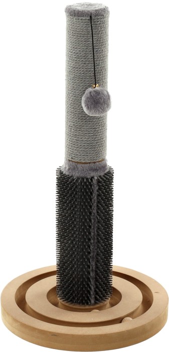 Flamingo Drapak dla kota Ayla. Materiał: płyta MDF  Drapak z jutową liną do drapania (4 mm) . Średnica słupka do drapania: 7,5 cm. Wykończone miękkim pluszem (200 g/m²)