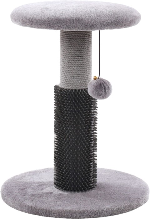 Flamingo Drapak dla kota Bea. W kształcie drzewka! W szarym kolorze. Miejsce do leżenia, zabawy (zawieszona piłeczka) oraz słup do ostrzenia pazurów.