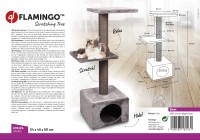 Flamingo Drapak dla kota Bran szary. Drapak dla kota z kolekcji Bran w odcieniach szarości posiada solidny słup o średnicy 8,5 cm. Na dole budka do leżenia oraz górne 2 platformy do obserwacji otoczenia. _3