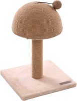 Flamingo Drapak dla kota Asha beżowy. Materiał: miękki plusz (300 g/m²). Drapak z jutową liną do drapania (4 mm). Grubość podstawy: 1,7 cm i średnica słupka do drapania: 6 cm. Z grzechotką