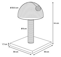 Flamingo Drapak dla kota Asha beżowy. Materiał: miękki plusz (300 g/m²). Drapak z jutową liną do drapania (4 mm). Grubość podstawy: 1,7 cm i średnica słupka do drapania: 6 cm. Z grzechotką_2