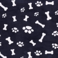 Flamingo Kocyk Zuma dla psa i kota granatowy w kości. Granatowy kocyk z nadrukiem w białe kości. Dostępny w 2 wymiarach. _3