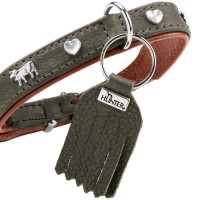 Hunter Obroża skórzana dla psa Munchen Mini oliwkowa_4