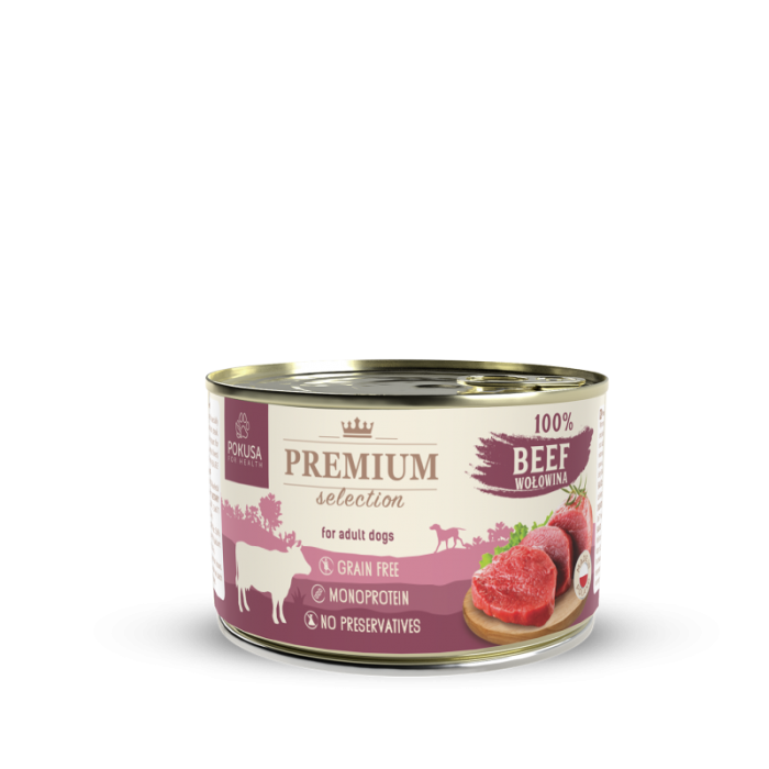 Pokusa Premium Karma mokra dla psa 100% wołowina  400 g