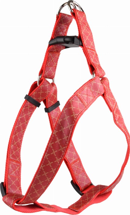 Flamingo Szelki dla psa Odin czerwone. Materiał: nylon Płynna regulacja. Podwójny ring do zaczepienia smyczy