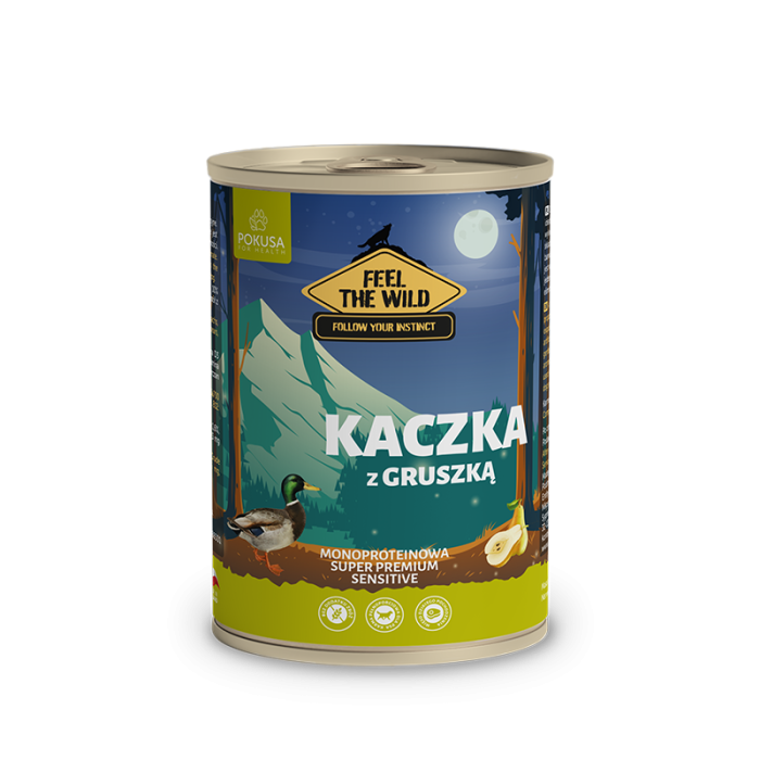 Pokusa Feel The Wild  Mokra karma dla psa kaczka z gruszką 400 g