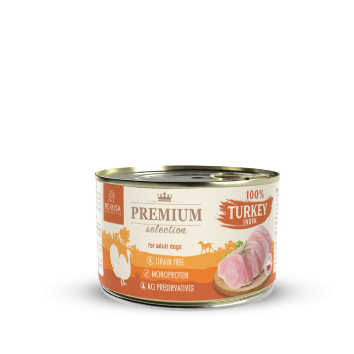 Pokusa Premium Karma mokra dla psa 100%  indyk 400 g