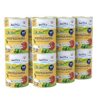 BALTICA Karma mokra dla psa wieprzowina z jabłkiem 400 g   