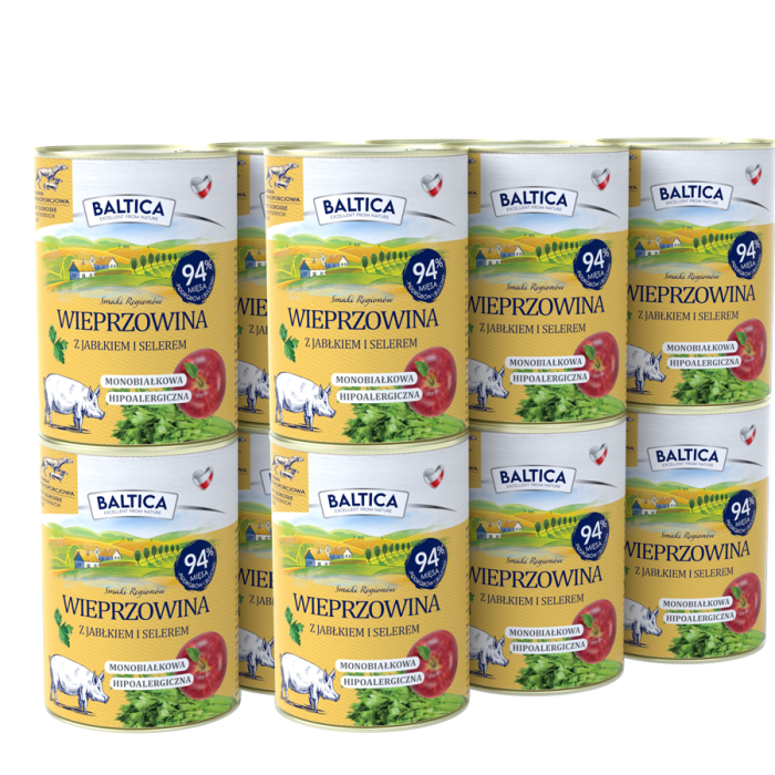 BALTICA Karma mokra dla psa wieprzowina z jabłkiem 400 g