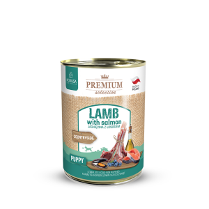 Pokusa Premium Karma mokra dla szczeniąt jagnięcina z łososiem 400g
