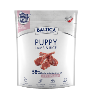 BALTICA Karma dla szczeniąt ras dużych jagnięcina z ryżem XS/L 1 kg 