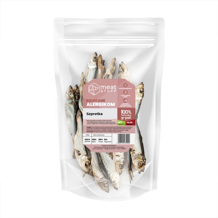 MEAT STUFF Suszone szprotki - naturalny gryzak dla psa 100 g
