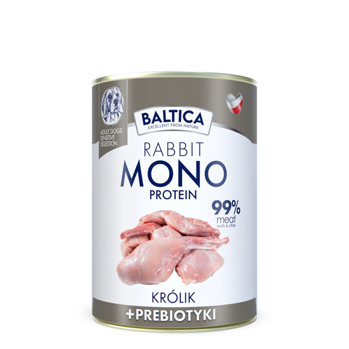 BALTICA Karma mokra dla psa Mono królik z prebiotykami 400 g