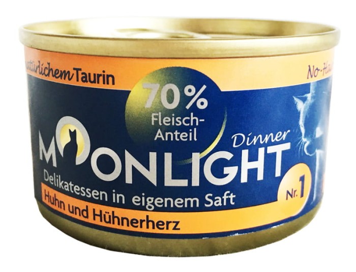 MOONLIGHT nr.1  dinner karma dla kota kurczak i serca kurze  80 g