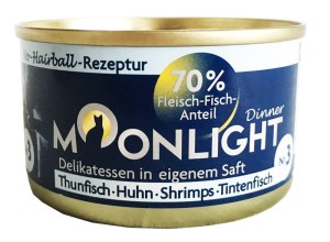 MOONLIGHT nr.3  dinner karma dla kota tuńczyk, kurczak, krewetki i kałamarnica w sosie 80 g 