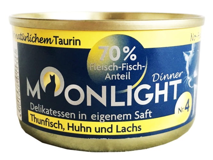 MOONLIGHT nr.4  dinner karma dla kota tuńczyk, kurczak i łosoś 80 g