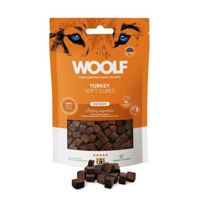 Woolf Soft Smaczki półmiękkie dla psa cubes turkey 100 g