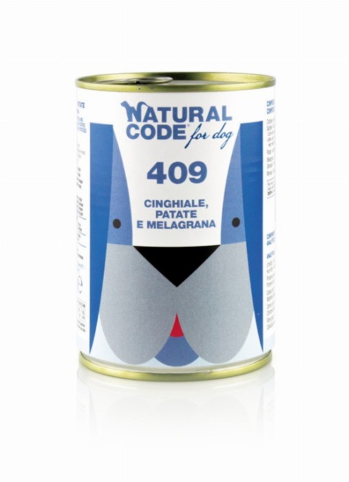 Natural Code Karma mokra dla psa 409 dzik ziemniaki granat 400g