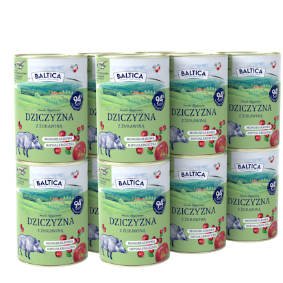 BALTICA Karma mokra dla psa dziczyzna z żurawiną 400 g