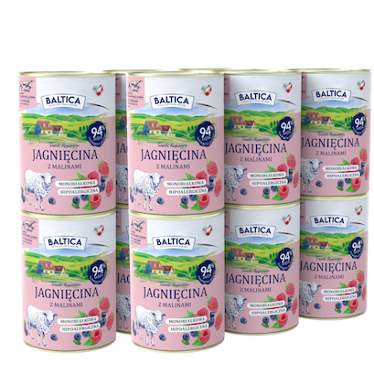 BALTICA Karma mokra dla psa jagnięcina z malinami 400 g
