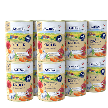 BALTICA Karma mokra dla psa królik z marchewką 400 g