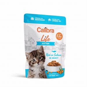 CALIBRA Mokra karma  dla kociąt  bogata w  łososia 85 g