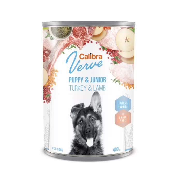 Calibra Verve Karma mokra dla psa Puppy & Junior indyk jagnięcina 400g