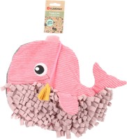 Flamingo Mata węchowa dla szczeniaka Wieloryb różowy. Materiał: poliester, wykończony sztruksem. Można wypełnić przekąskami lub suchą karmą. Antypoślizgowa  _3